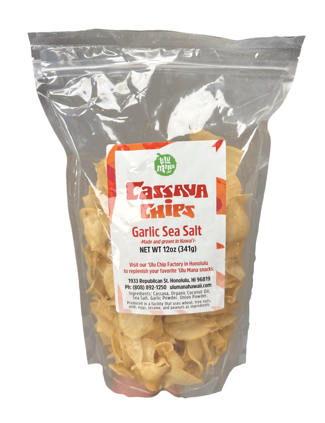 Garlic Sea Salt Cassava Chips Large 12oz bag